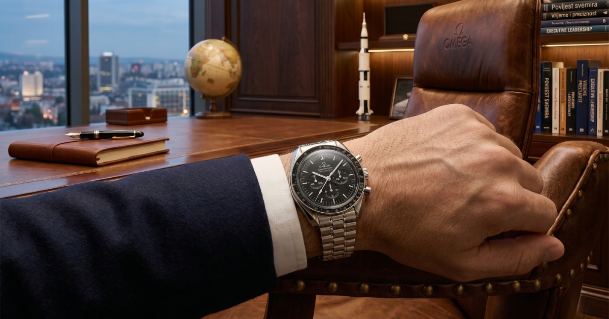 Omega Speedmaster Moonwatch Professional on a leather strap &rdquo;” iconic chronograph wedding gift
